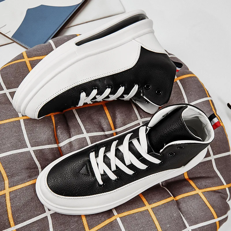 

man black informales Casual male causal 39 leisure casual slip on zapatos hot sport sapato shoe 2020 leather Mens High hightop