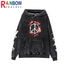 Мужская толстовка с капюшоном и принтом, в стиле хип-хоп