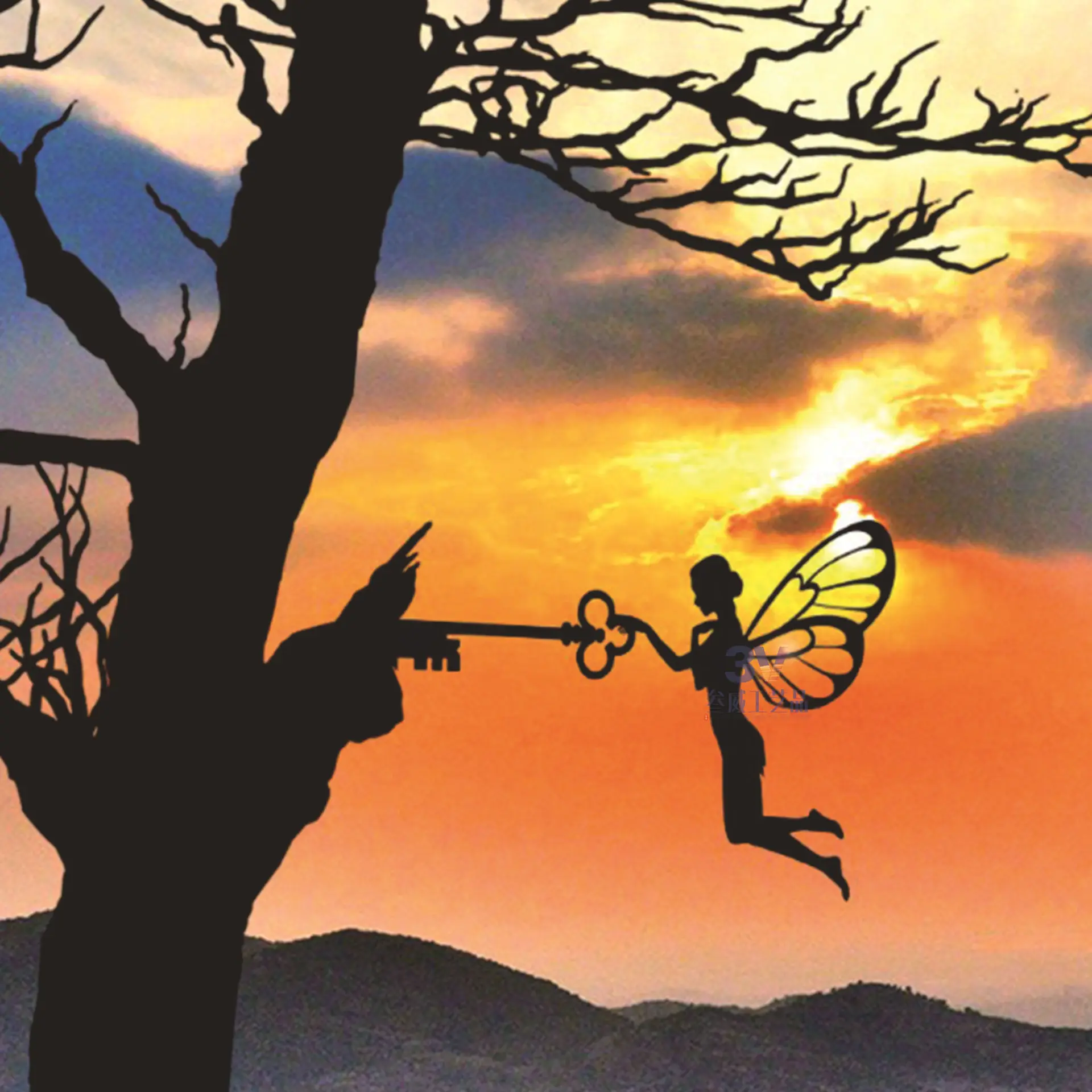 

Металлическая железная деревенская сидячая Фея силуэт садовая домашняя настенная Художественная Скульптура для дома задний двор газон па...