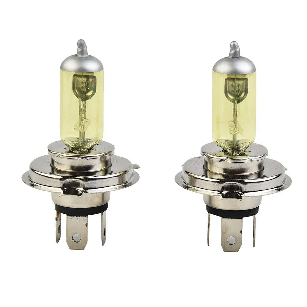 

Headlamp Lamp Bulbs Yellow Waterproof Car DC 12V 6A Halogen 2x Xenon Headlights H4 55W 5000K Gas HOT NEW Durable