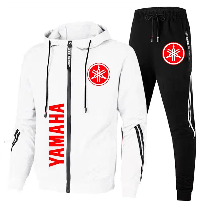 New Yamaha Clothing Tracksuit Men Sportswear Zip Pullover+Pant 2 Piece Sets Casual Fitness Jogging Sweatshirt Man Clothes