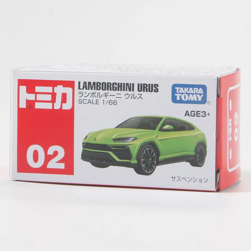 Оригинальная модель TAKARA TOMY Tomica No.2 Lamborghini Urus 166, литая под давлением, из сплава, супервнедорожник с рабочей подвеской, коллекционный подарок для мальчика (art.: 3920db66aa550) - 3920db66aa550
