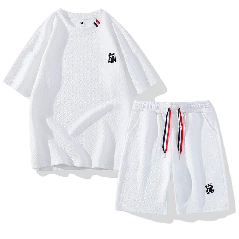 Ropa Short Sleeve Men Clothing Korea Fashion Mens Designer Clothes 2023 Summer 2 Piece Sets Men Outfit T-Shirts & Shorts Clothes