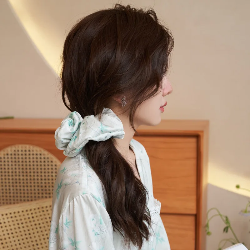 Women's 3 Piece Pajamas Sets Soft Cute Floral Pijama Faux Silk Satin Pyjamas Female Sleepwear Long Sleeve Shirt Trouser Homewear