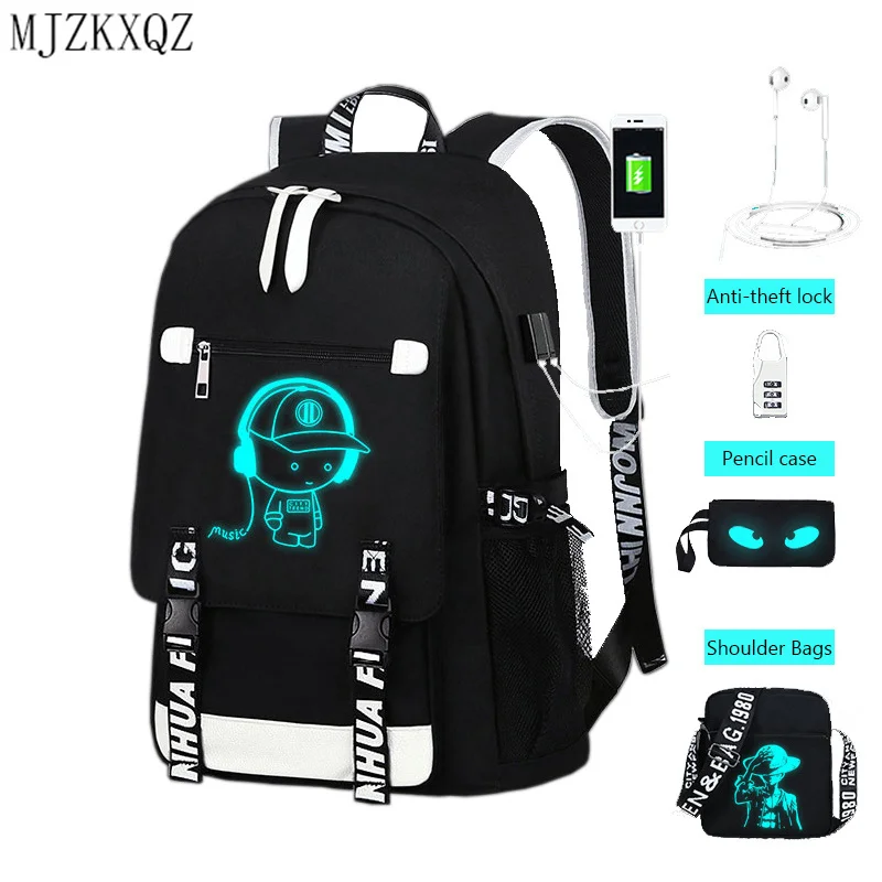 

ZKXQZ Teenage Waterproof Backpack Cute Kids Black Nylon School Bags For Boys Laptop Anti Theft Backpack Men Book Bag Sac A Dos