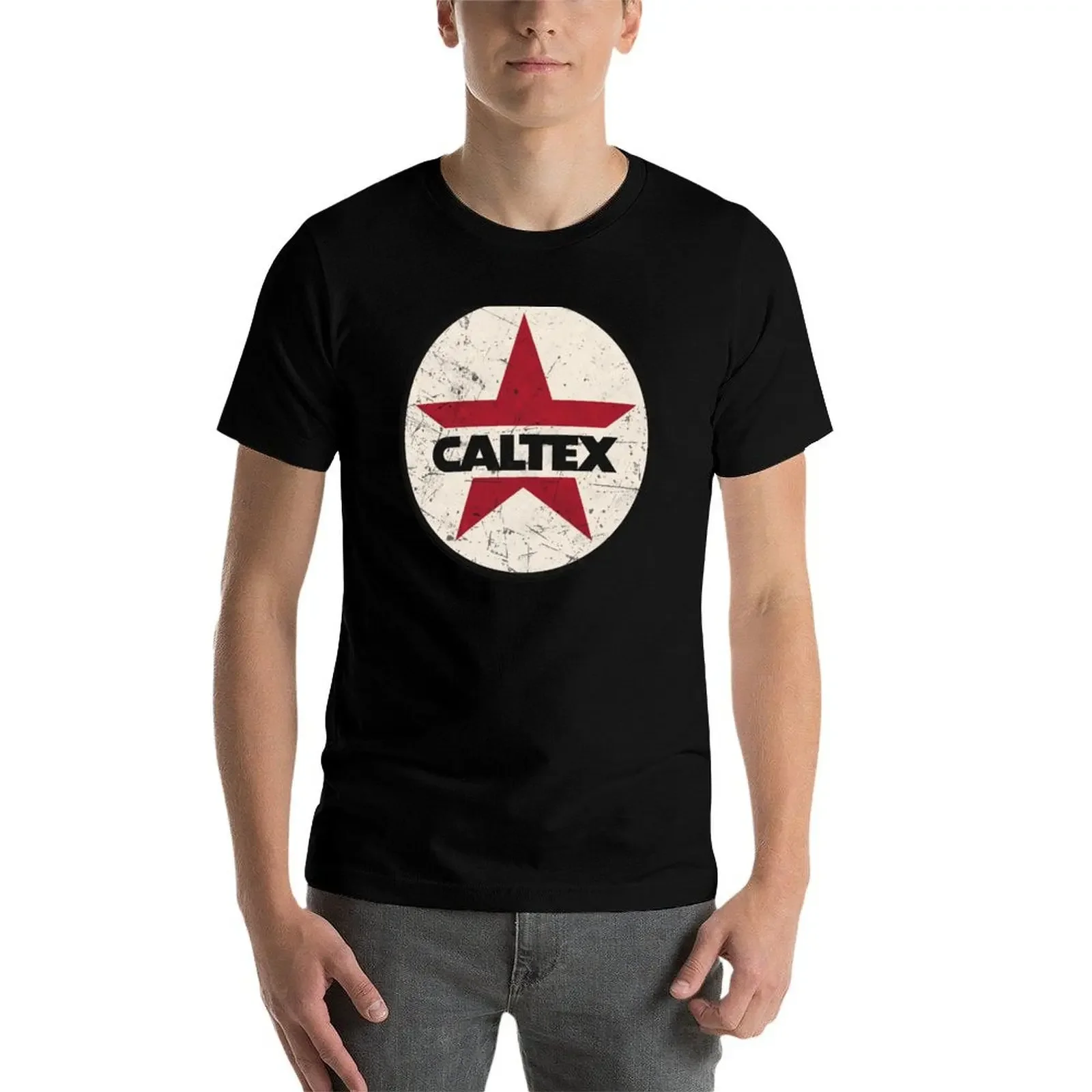 Винтажная футболка Caltex Oil California Gas Station мешковатые рубашки большие баскетбольные