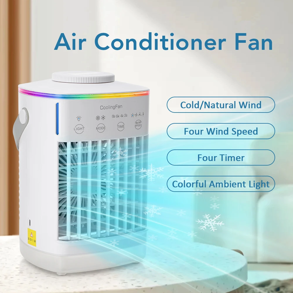 Mini ventilador con atomización ultrasónica dual