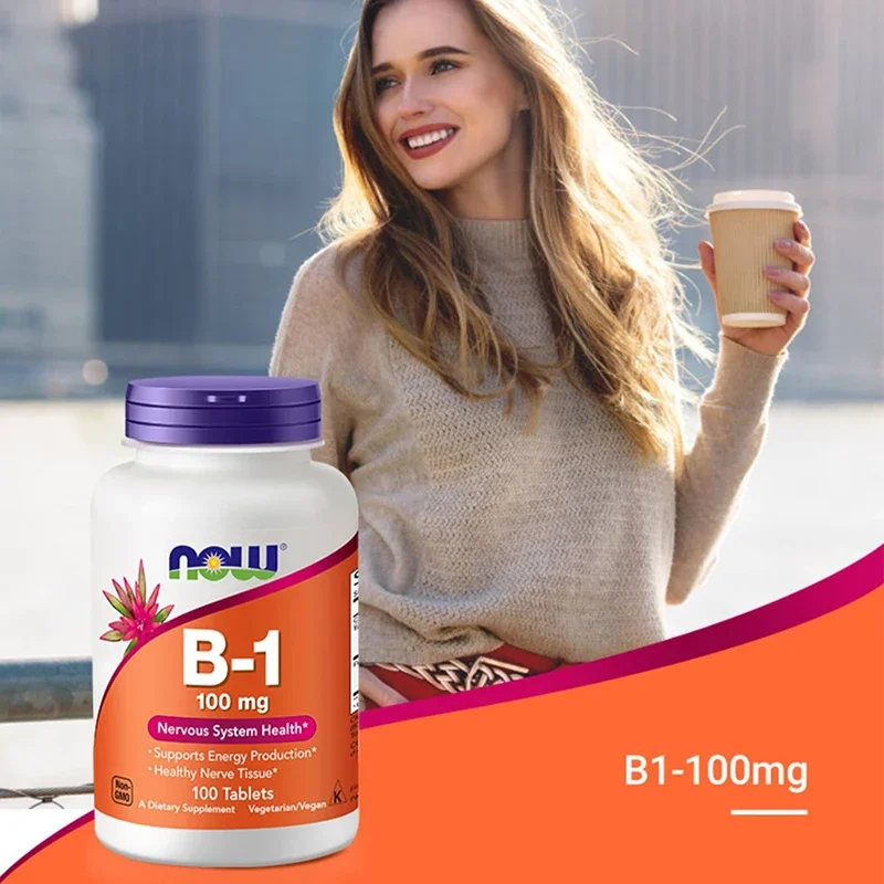 

100 Pills 100mg Vitamin B1 Tablets Healthy Nervous Tissue System Assists Digestion and Feet Refreshing Dietary Supplement