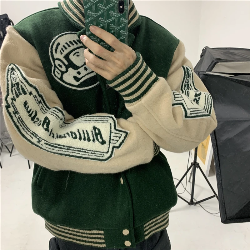 

2022 New BBC KENIJIMA Astronaut Retro Sports Wool Cotton Jacket Jacket Baseball Uniform