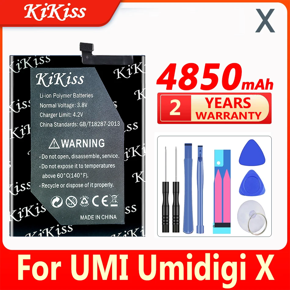 

Аккумулятор KiKiss 4850 мАч для UMI Umidigi X, аккумулятор большой мощности, новинка 100%, запасные части, аксессуары для телефона, аккумуляторы