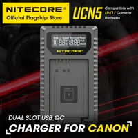 nitecore ucn5 camera battery charger lp e17 intelligent dual slot usb qc fast charger for canon eos rp 800d 750d 760d 200d m6 m5