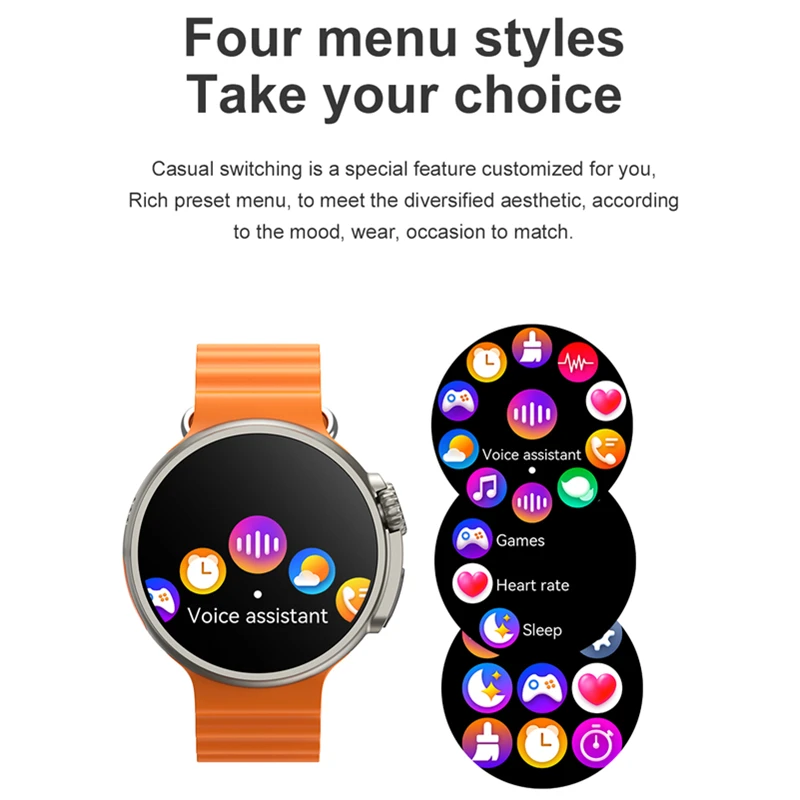 New NFC K9 Smart Watch for Men Women Round Wireless Charging Make Calls Fitness Tracker Fashion Sports Watch for Android IOS