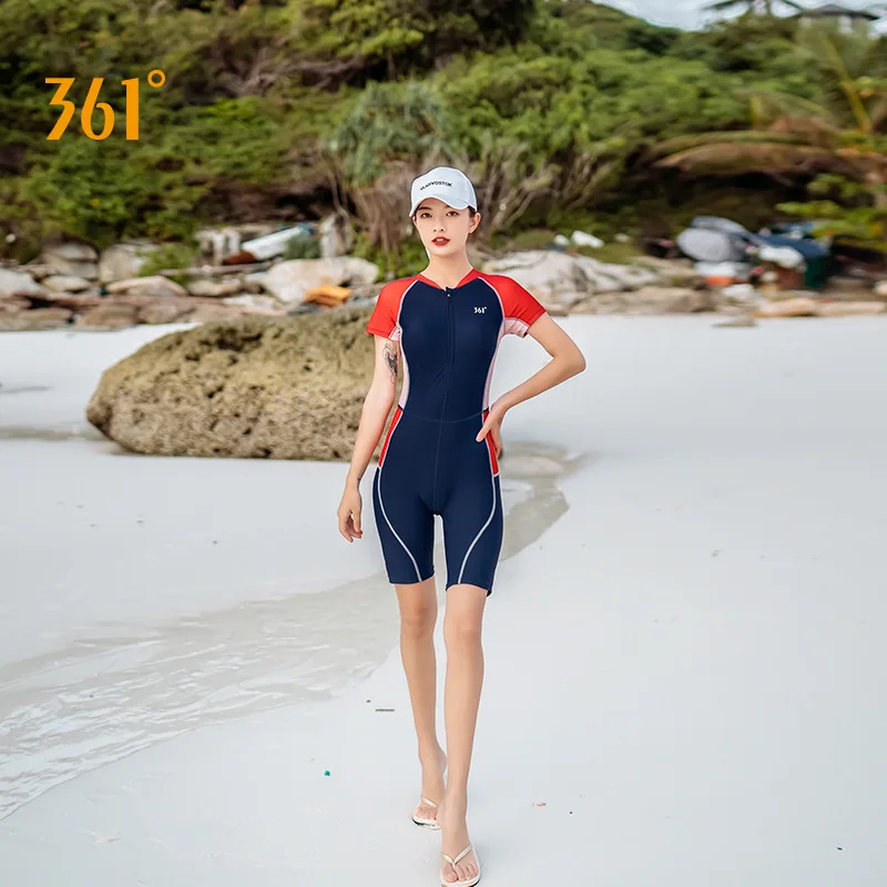 Female Professional Water Sport Knee Length SwimSuit Women Sexy One Piece Push Up Quick Dry Triatlon Rash Guard Bathing Suit
