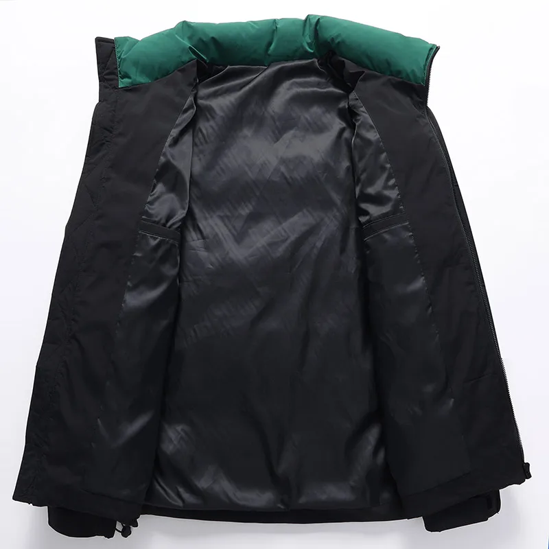 2022 Winter Men Green Black Beige Puffer Parkas Lightweigh Thick Thermal Puff Basic Coats Male Casual Warm Cosy Outerwear Jacket