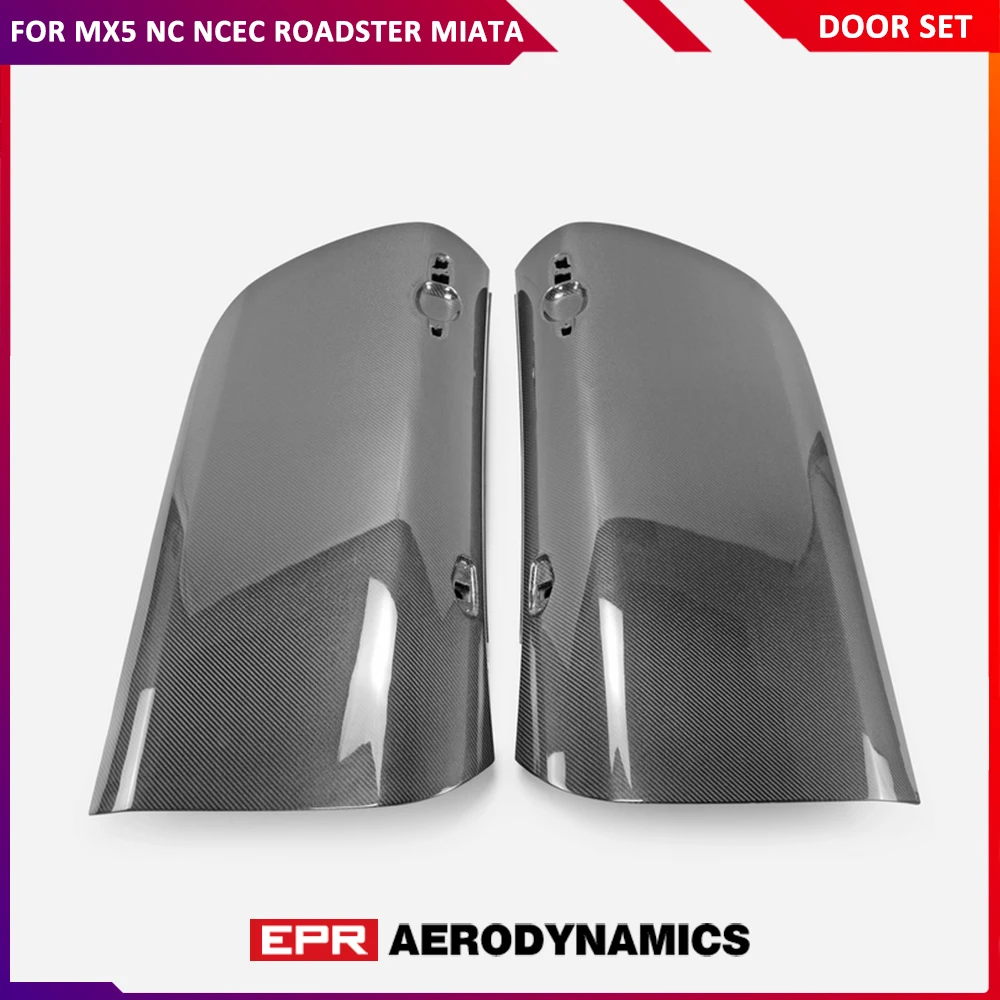 

For Mazda MX5 NC NCEC Roadster Miata Carbon Fiber Door Set One Pair Glossy Finish Black Fibre Car Door Panel Body Kits