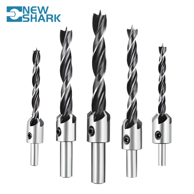 

Newshark 3mm-10mm HSS Countersink Drill Bit Set Reamer Woodworking Chamfer Drill Counterbore Pliot Hole Cutter Screw Hole Drill