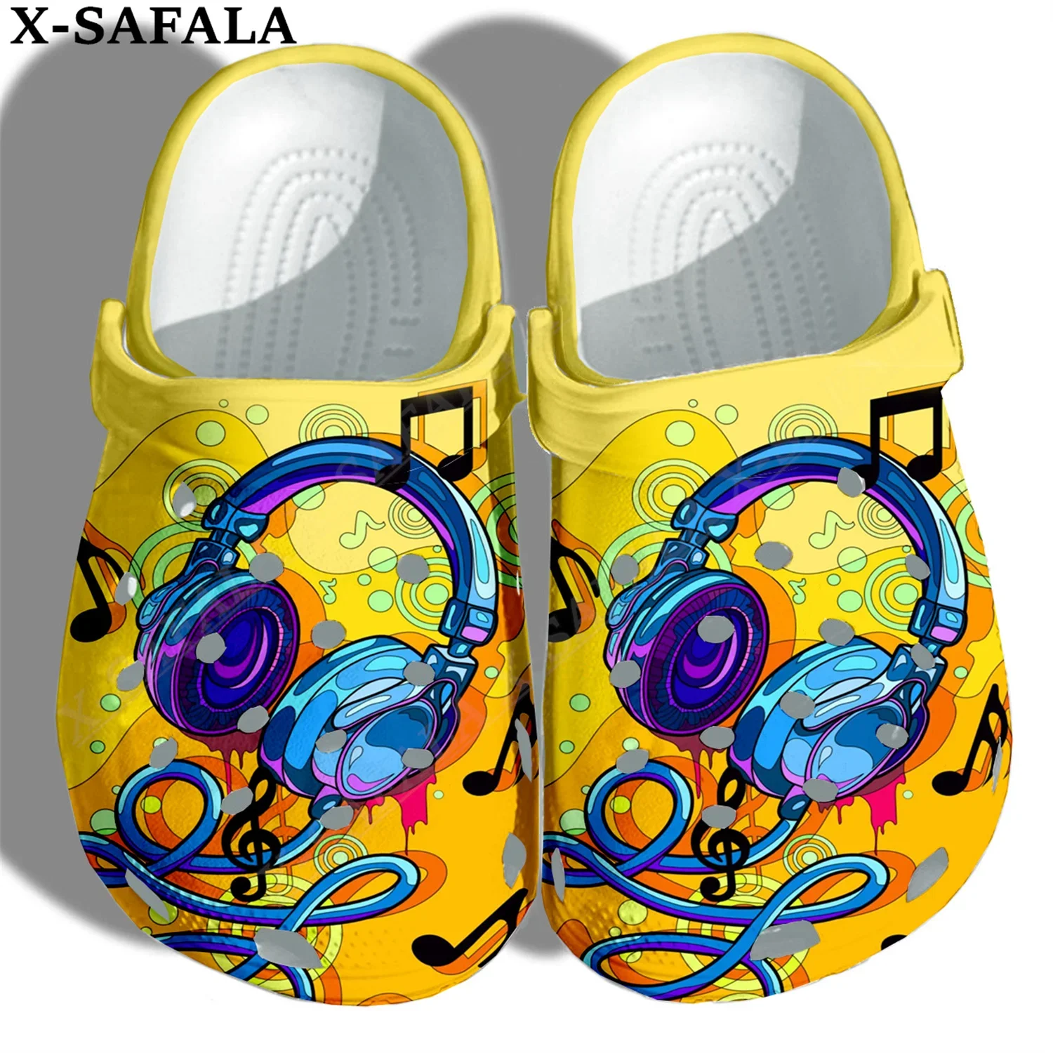 

Gifts For Music Lovers 3D Print For Men Women Classic Clogs Slipper Shoes EVA Ligtweight Sandals Summer Beach Outdoor