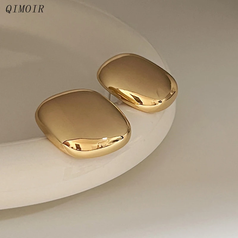 Металлические квадратные гладкие серьги-подвески для женщин модные ювелирные