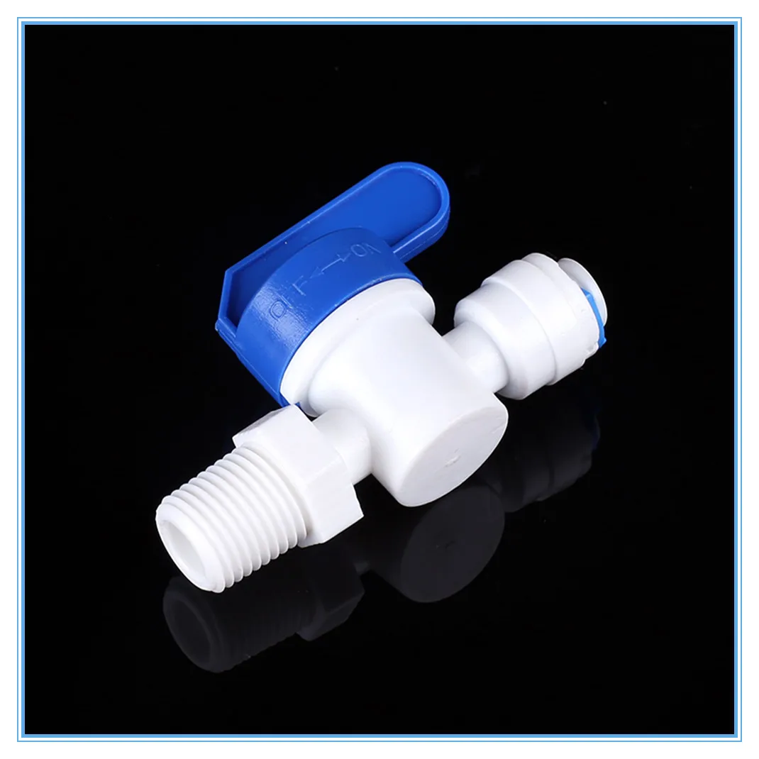 

RO Water Straight 1/4"OD Hose 1/4"BSP Male Thread Quick Connect Fittings Plastic Ball Valve Reveser Osmosis Fitting