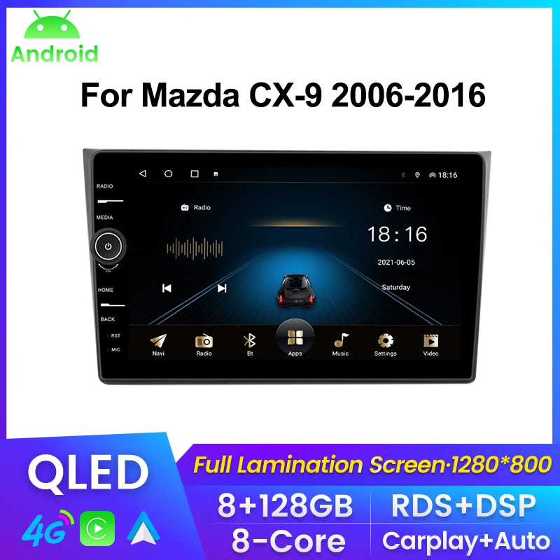 

Автомобильный радиоприемник 10 дюймов Android 11 для Mazda CX9 CX-9 CX 9 ТБ 2006 - 2016 мультимедийный плеер GPS навигация Carplay + Авто WIFI 4G BT RDS