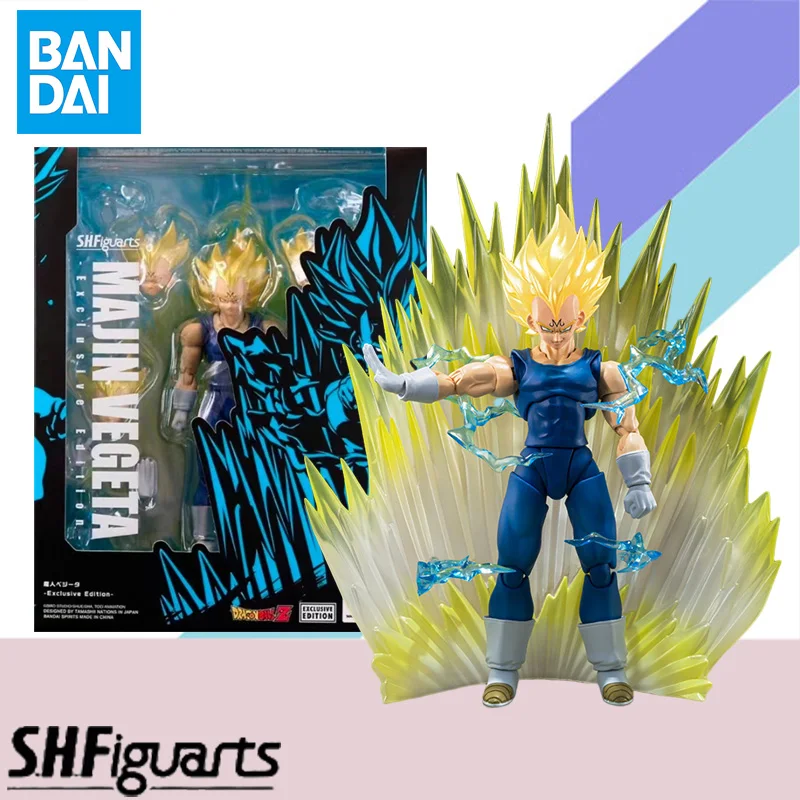 Bandai Original S.HFiguarts Dragon Ball Z MAJIN VEGETA Exclusive Edition Edition Anime Action Figure Finished Model Kit Toy Gift