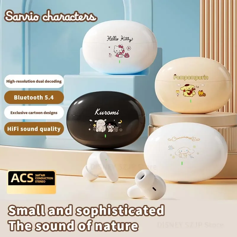 Sanrio Hello Kitty TWS наушники S90 милые Kuromi Bluetooth 5 4 беспроводные гарнитуры Kawaii Cinnamoroll