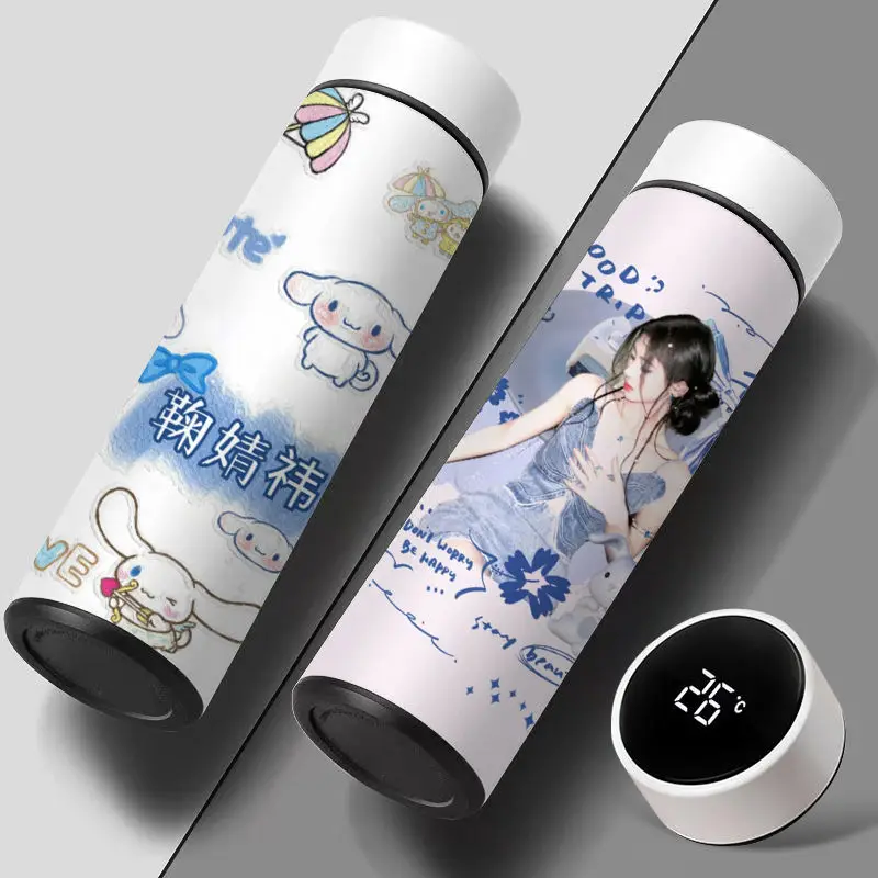 

Умная Вакуумная чашка Sanrio Ju Jingyi с изображением периферических симпатичных граффити для студентов, красивый дисплей температуры
