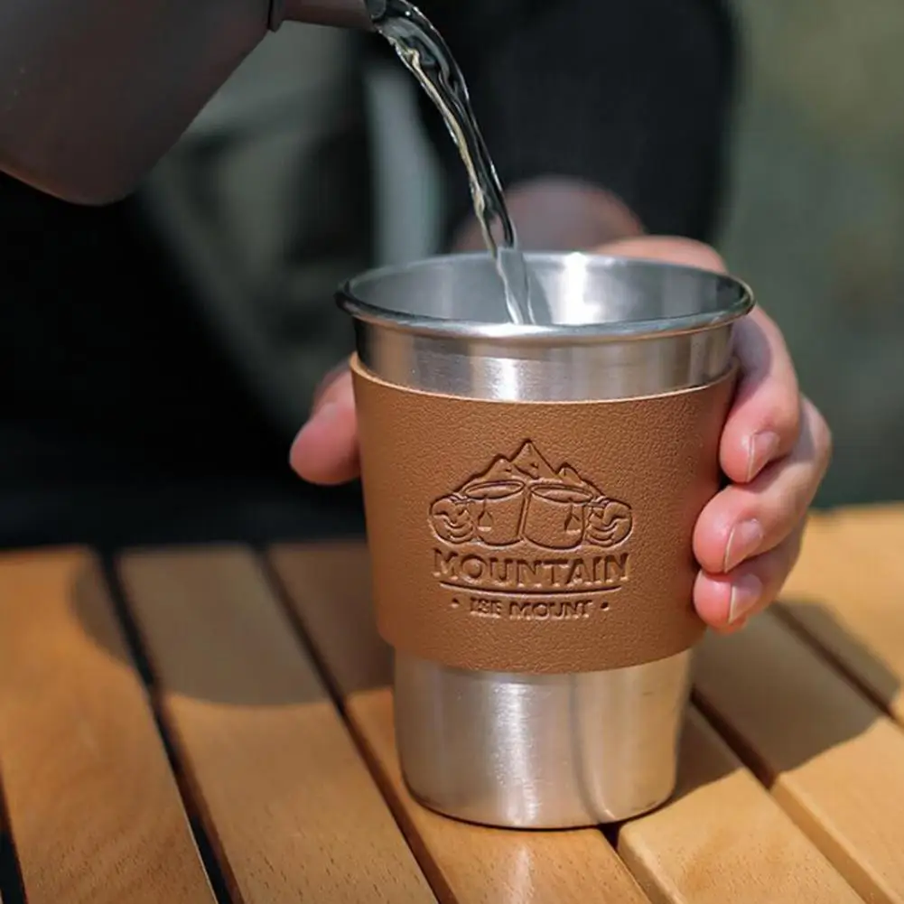 

Съемная сумка-держатель для чашки, экологически чистый кожаный чехол ручной работы, держатель для кофейной чашки, подвесная Портативная су...