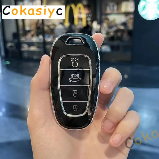 4-кнопочный чехол из ТПУ для автомобильного смарт-ключа для Hyundai Santa Fe Tucson 2022 NEXO NX4 Atos Solaris Prime 2021 Авто-брелок-брелок