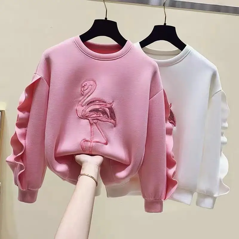 

Girl's Guide autumn new children's Embroidery Fashion Ruffle loose coat