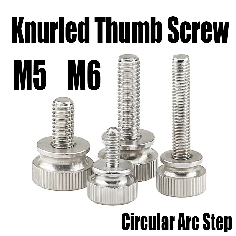 

1PCS M5 M6 Stainless Steel Circular Arc Step Knurled Thumb Screw Hand Tighten Adjusting Screw Bolt For To Adjust And Fix Panel