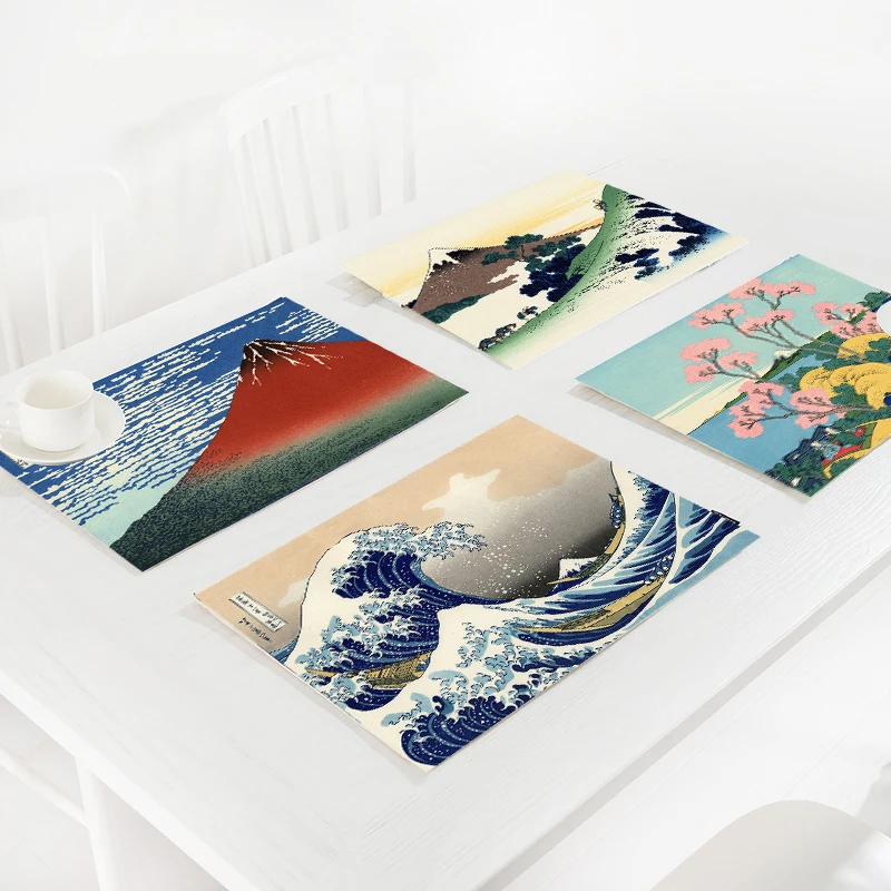 Японские хлопковые и льняные салфетки нескользящие изоляционные коврики для