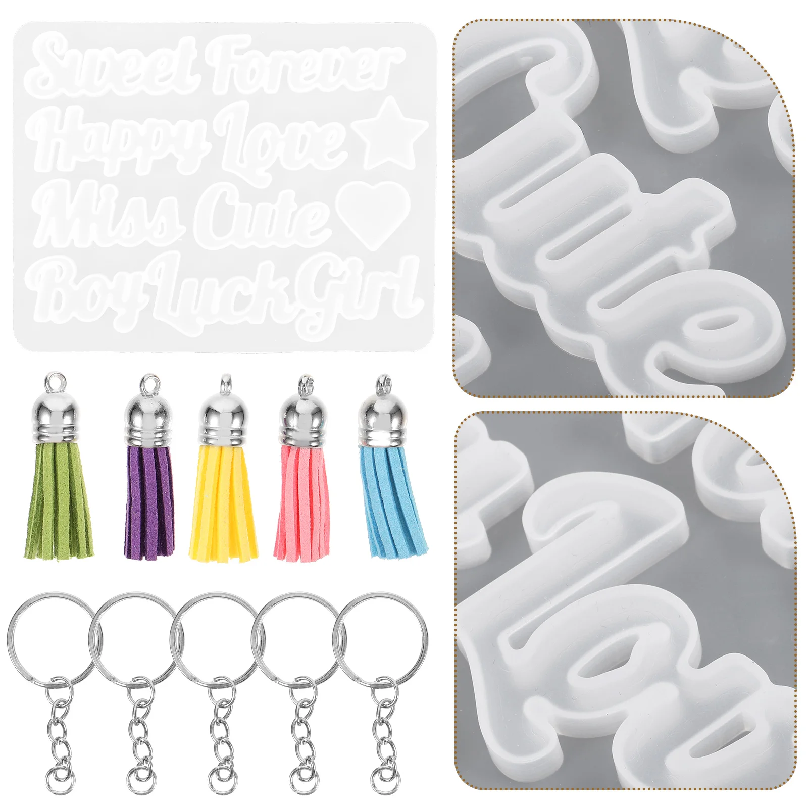 

1 Set Letter Silicone Mold DIY Keychain Making Material DIY Word Charms Mold Letter DIY Mold