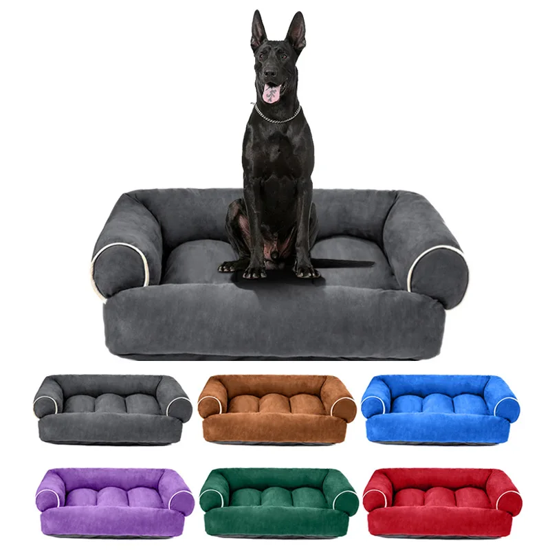 

OUZEY Luxury Deerskin Velvet Pet Dog Bed Convertible Sofa For Big Dogs Bed Soft Warm Puppy Bed Deep Sleep Dog House Pet Basket