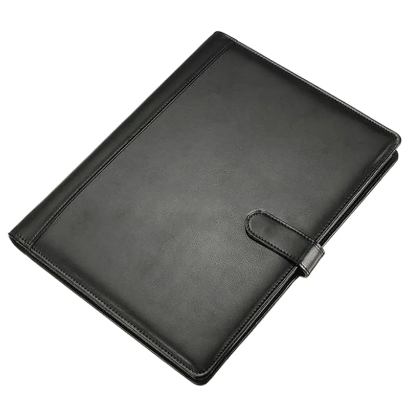 BLEL Hot Black A4 Executive Conference Folder Portfolio PU Leather Document Organiser | File Folders