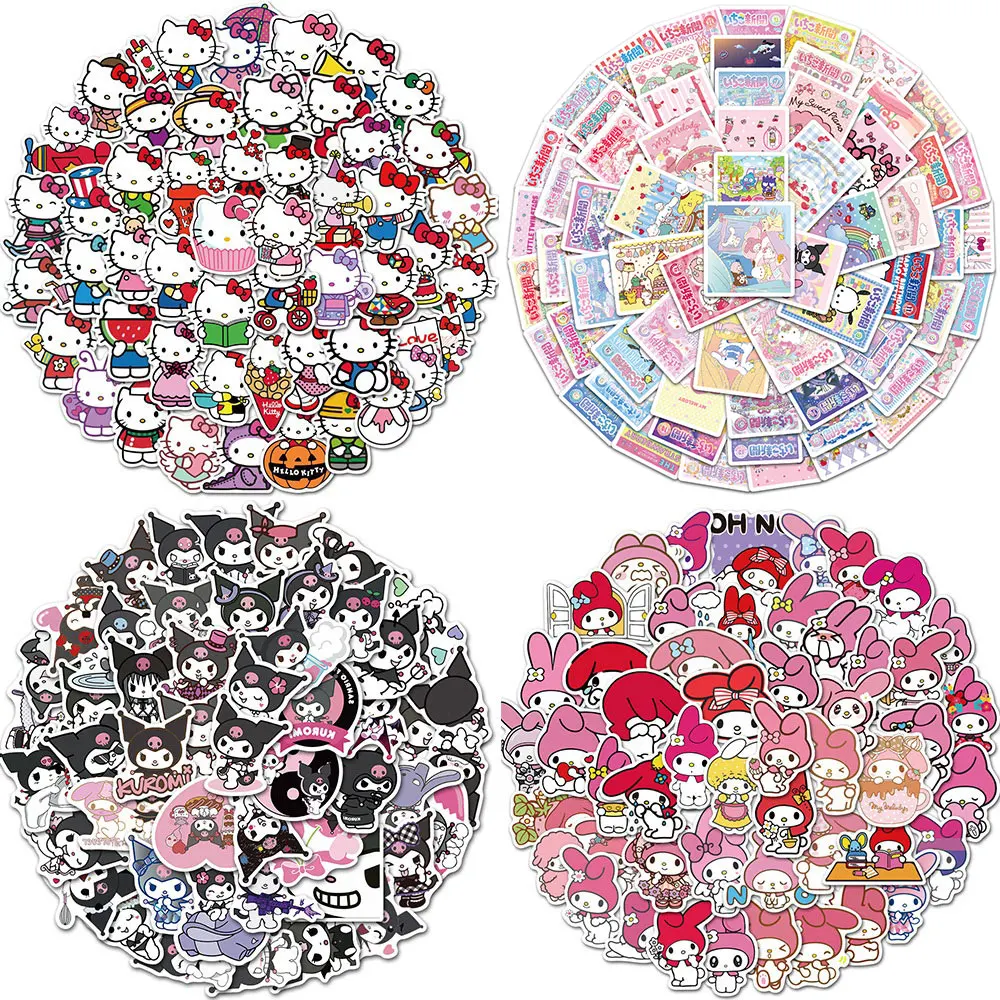 Новые Стикеры Sanrio с мультяшным Hello Kitty Kuromi My Melody 10/50 шт./компл. милые игрушки для