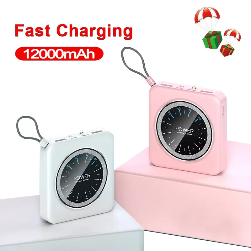 

NEW For iPhone Micro USB Type C 30000mAh Mini Mobile Charger Power Bank for iPhone