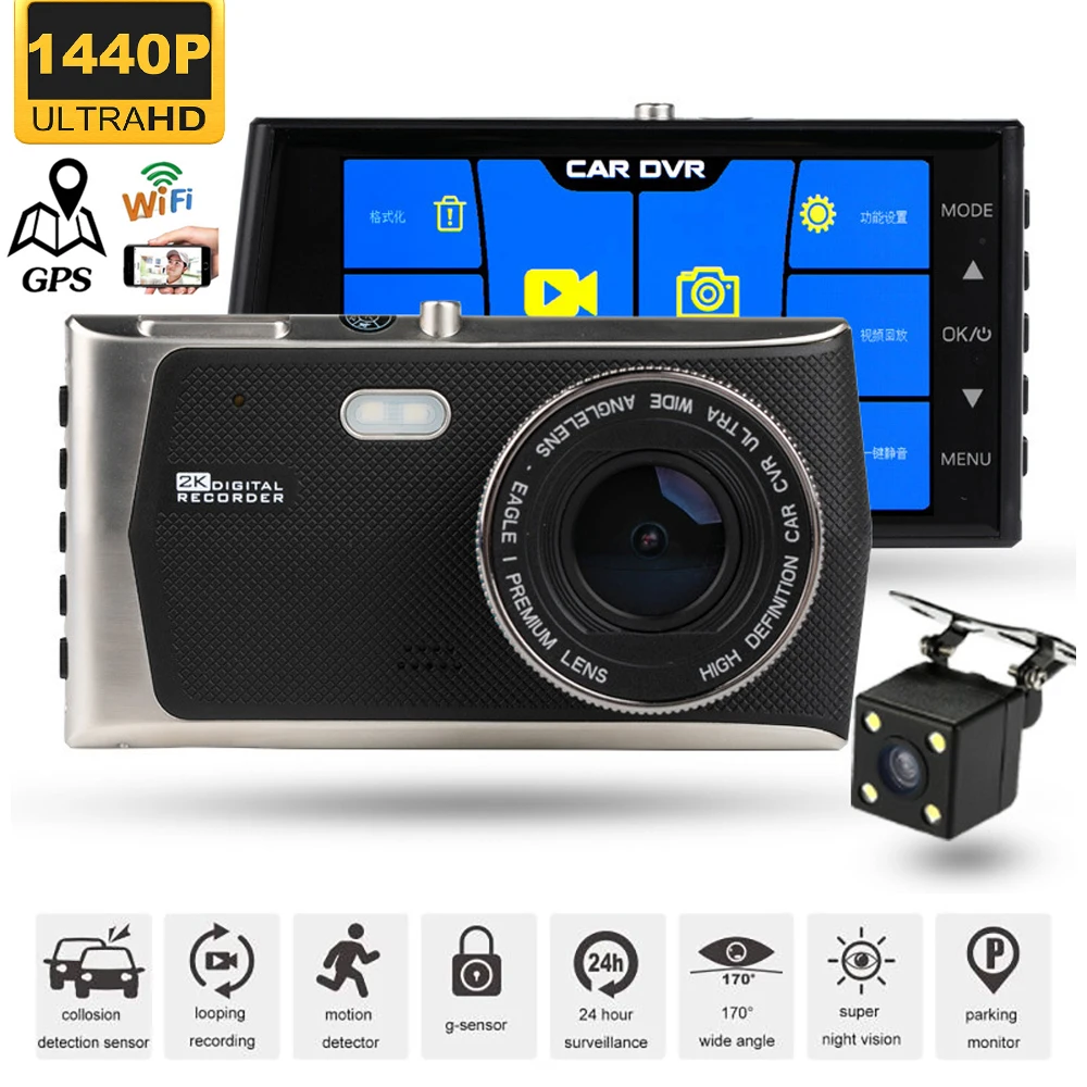 

Видеорегистратор автомобильный, Wi-Fi, 3,0 дюйма, Full HD, 1080P, GPS