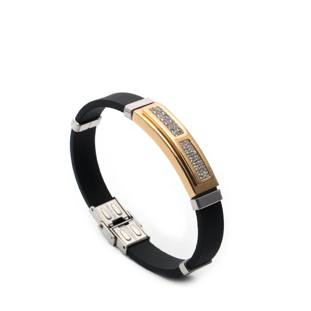 Мужские золотые силиконовые браслеты Loe I ювелирные изделия из нержавеющей стали