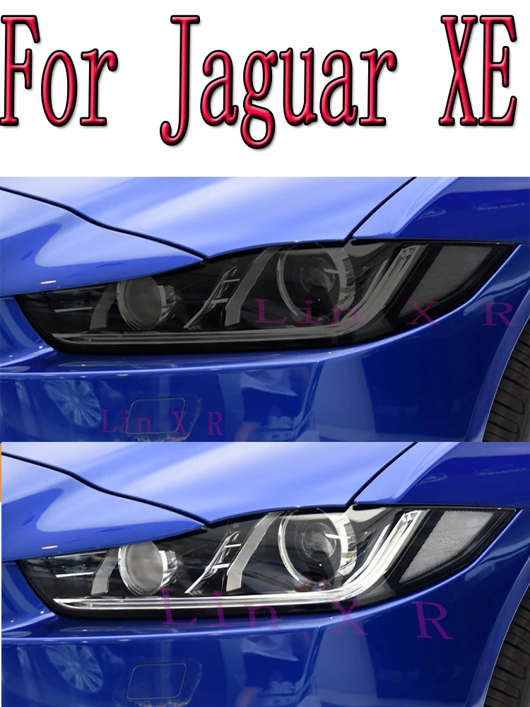 Фото Для Jaguar XE X760 (2020-2021) ТПУ дымчатая черная световая пленка, аксессуары для модификации, защитная пленка для автомобильного освещения №3