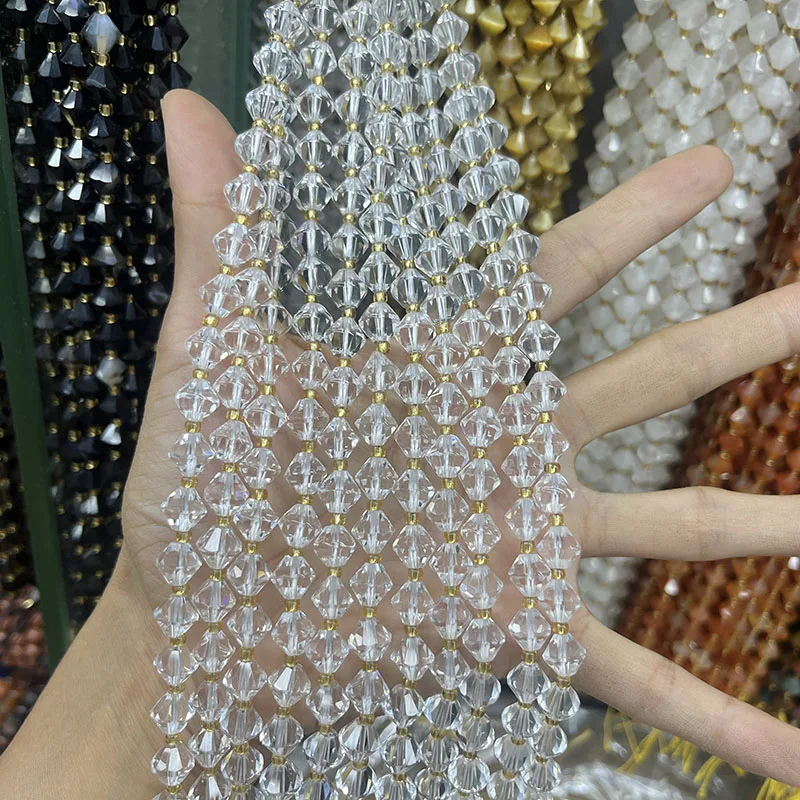 Натуральный черный рутилированный 8 мм граненый белый кристалл свободные бусины