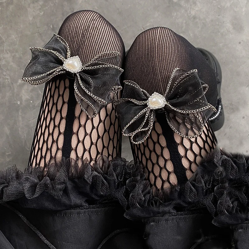 Популярные черные сексуальные чулки в сеточку для девушек женские облегающие