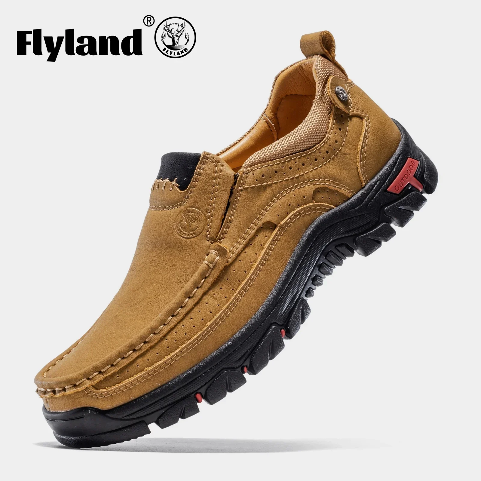 Мужские мокасины из натуральной кожи на плоской подошве