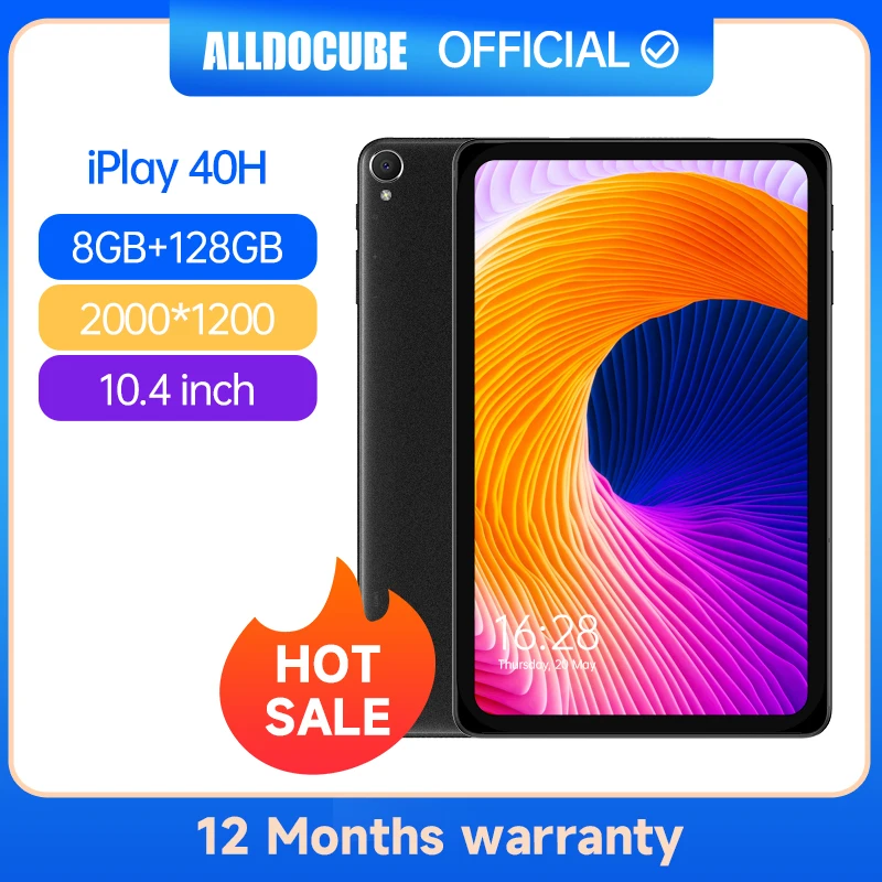 ALLDOCUBE iPlay 40H 10.4 Inch Tablet 2000*1200 Android 11 8GB RAM 128G  ROM UNISOC T618 Octa Core Tablet PC Dual 4G lte BT5.0