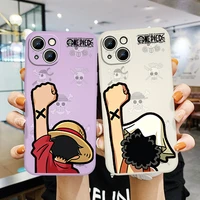 japan anime one piece cartoon luffy for apple iphone 12 13 pro mini pro max x xr xs xs max se liquid rope cover funda phone case