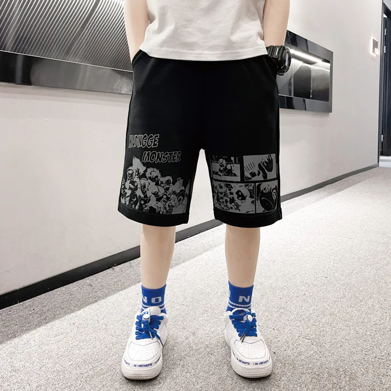 

Fashion Print Boys Shorts Summer Wear Teens Children's Casual Sports Pants Loose Five Pants