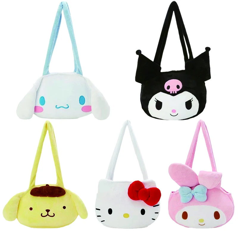 

38 см Sanrio Плюшевый Рюкзак Kawaii Kuromi Mymelody Cinnamorol Onpompurin Hello Kitty Sanrio сумка большой емкости сумка для покупок
