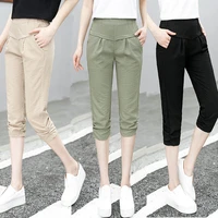 ice silk capris pants womens summer 2022 korean fashion casual high waist casual pants thin loose harem pants xxxl