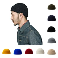 mens autumn winter beanie outdoor sport skullcap for spring fall keep warm woollen yarn knitted cap solid color hat wholesale