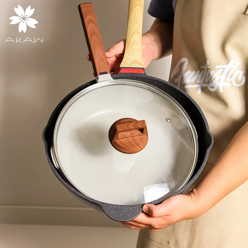

AKAW kitchen Wok 28cm Nonstick Wok with Spill-proof Lid Cooking Pan